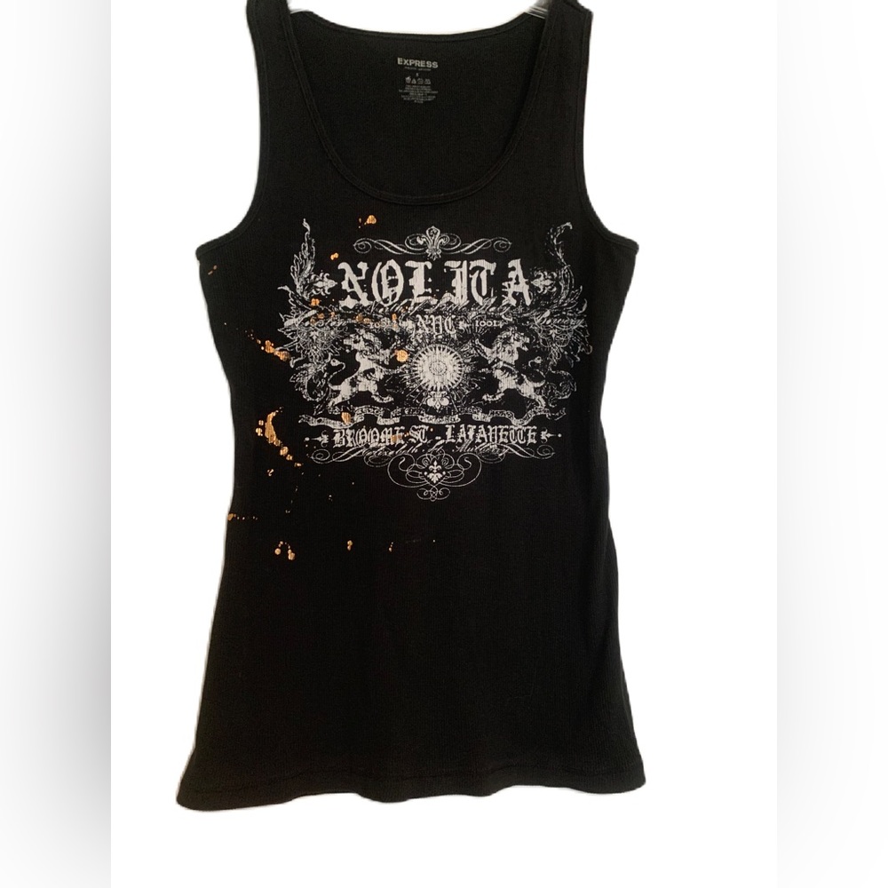 Express Black Ribbed Tank Top